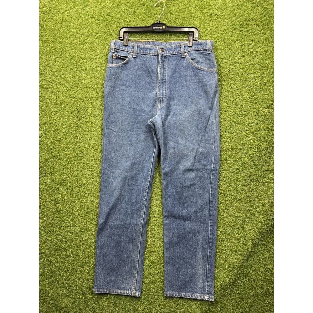 Vintage Levis 509 Jeans Mens 34x32 Orange Tab Denim Dark Wash USA 80s Workwear